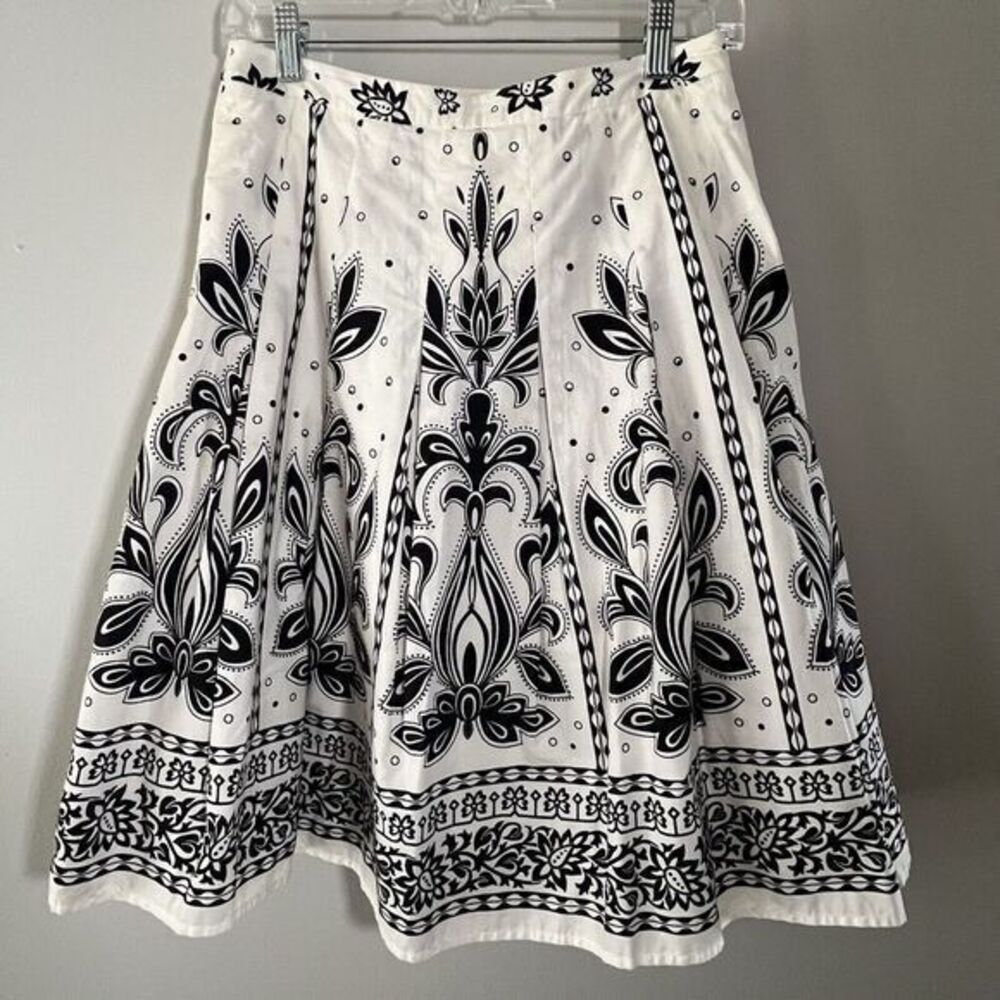 Talbots Black and White A-Line Skirt